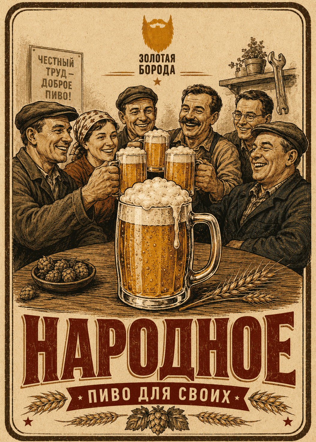 Лёгкий эль «Народное» пивоварни «Золотая Борода»